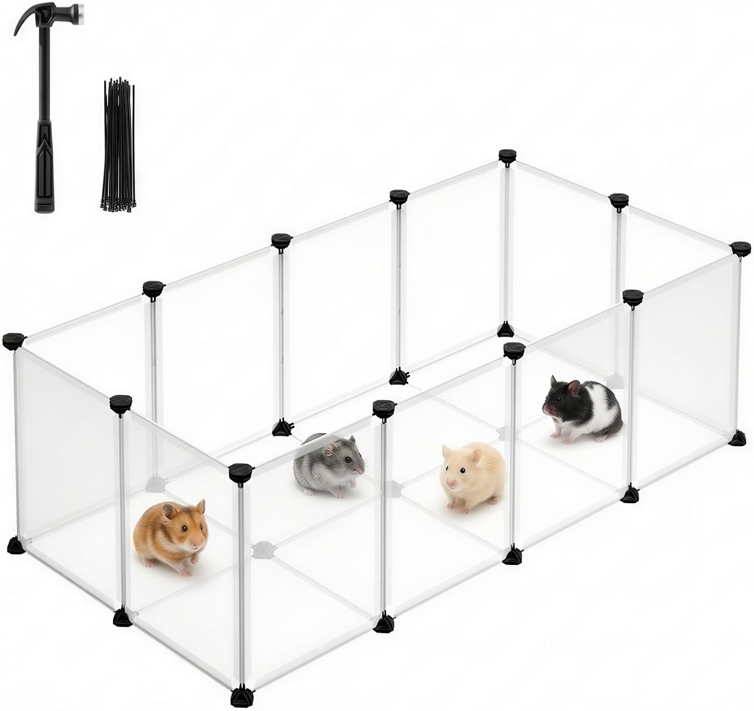 image:imageSONGMICS Pet Playpen 2Tier Steel Pen with RoofWhite