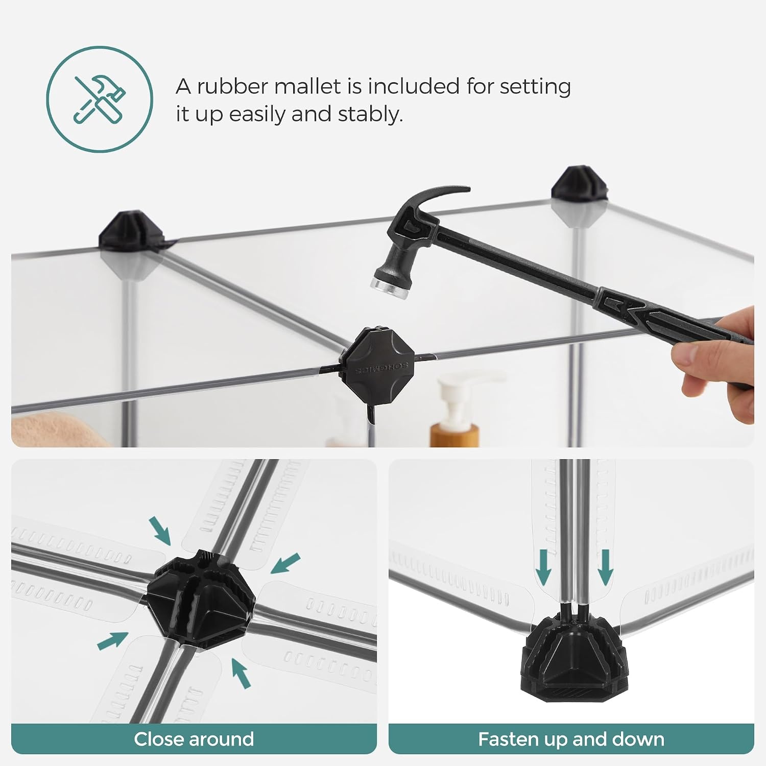 image:imageSONGMICS Pet Playpen 2Tier Steel Pen with RoofWhite