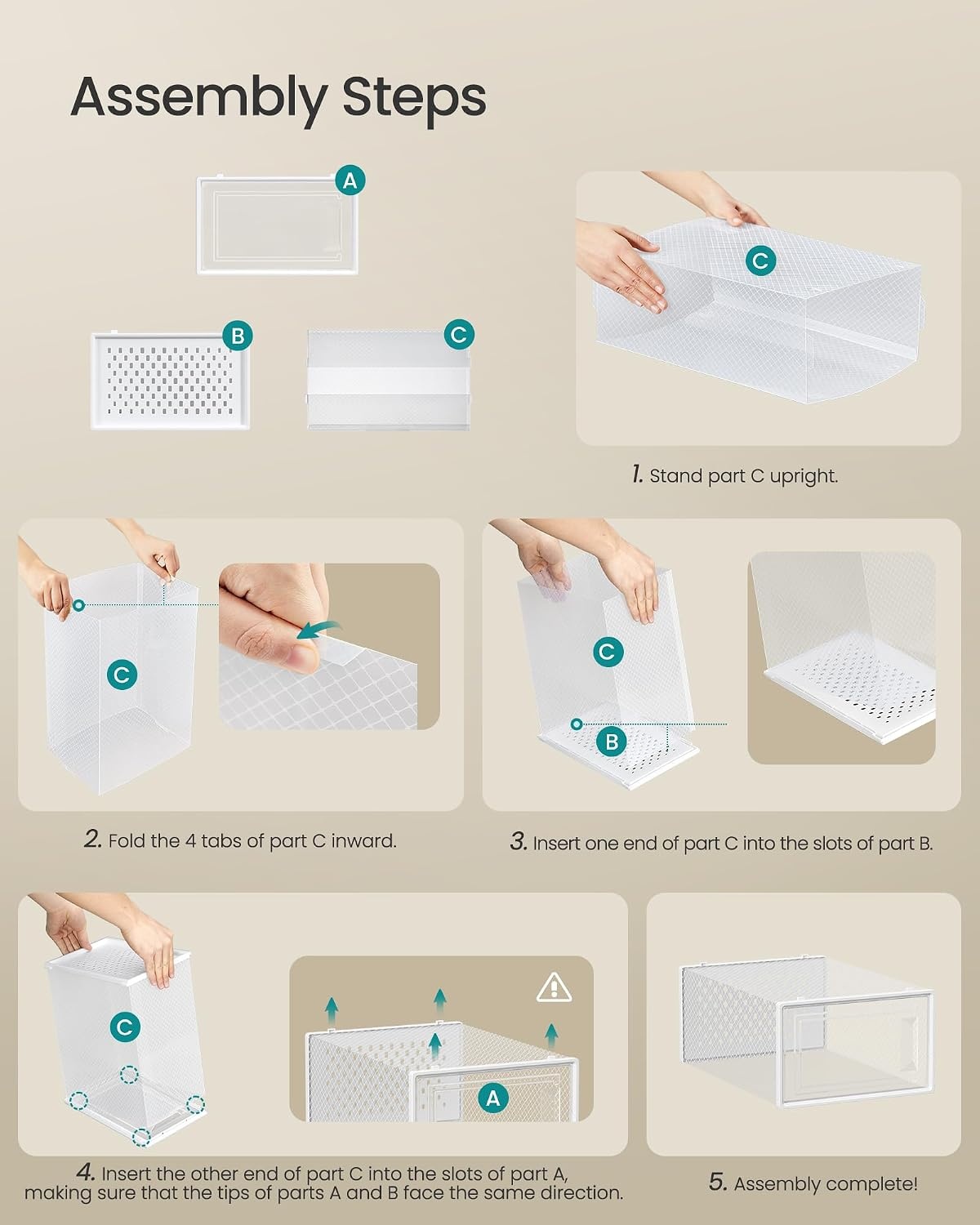 image:imageSONGMICS Shoe Boxes Clear Plastic Sneaker Box Pack of 15Transparent White
