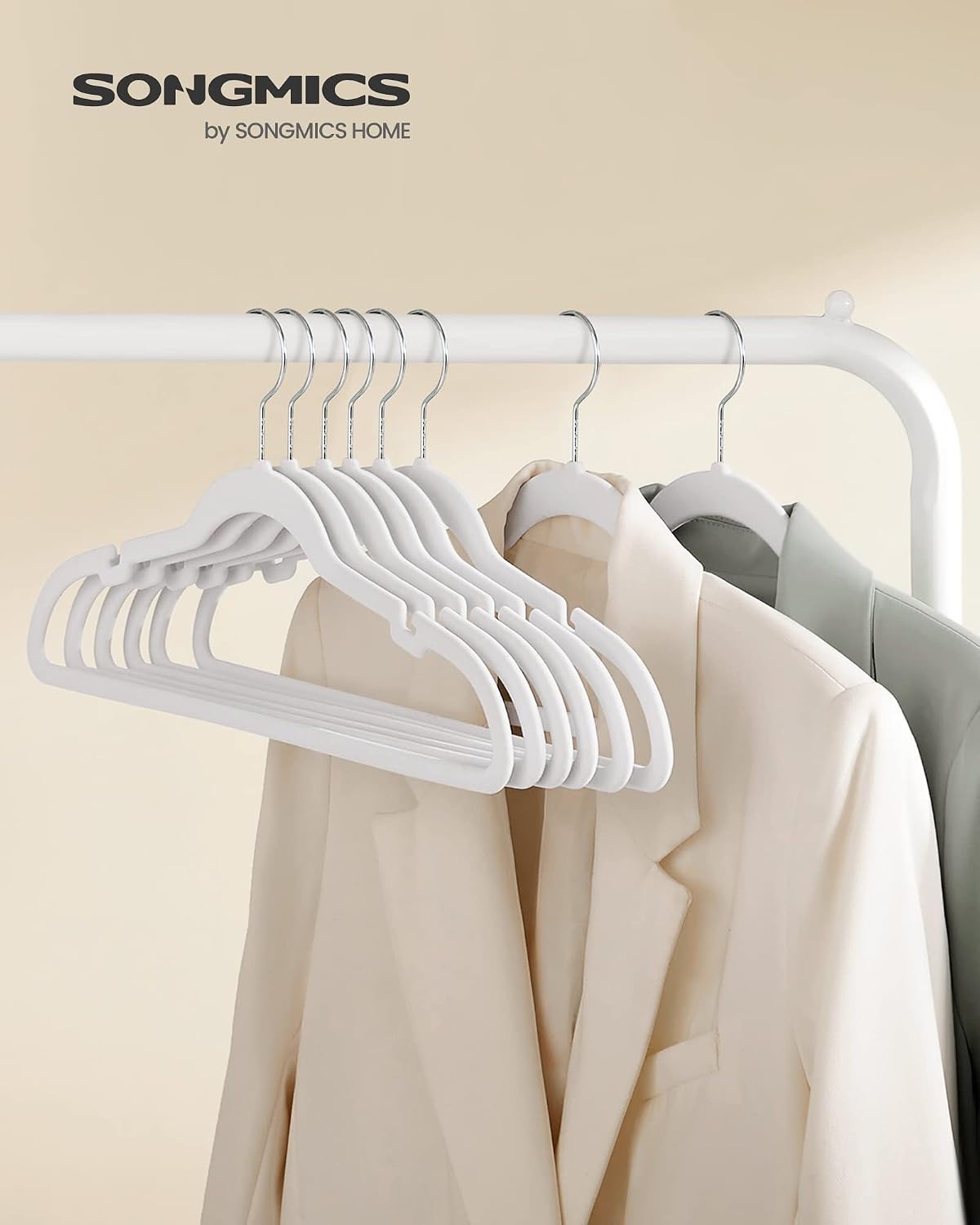 image:imageSONGMICS Velvet Hangers 50 Pack NonSlip Clothes Hangers BlackCloud White