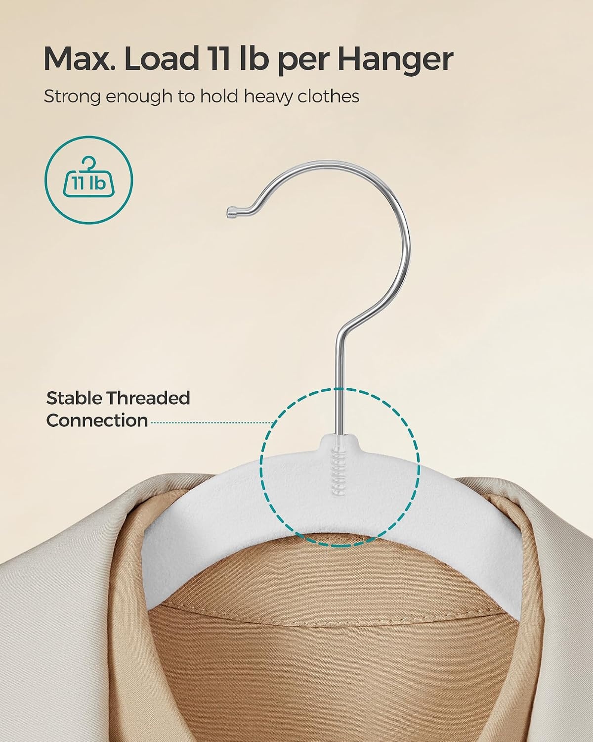 image:imageSONGMICS Velvet Hangers 50 Pack NonSlip Clothes Hangers BlackCloud White