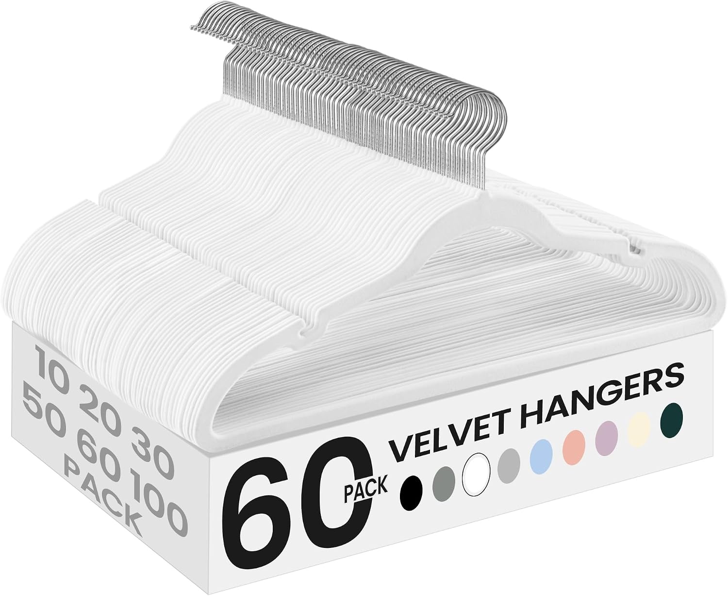 image:imageSONGMICS Velvet Hangers 50 Pack NonSlip Clothes Hangers BlackCloud White