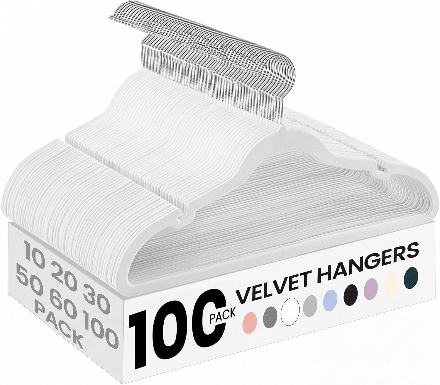 image:imageSONGMICS Velvet Hangers 50 Pack NonSlip Clothes Hangers BlackCloud White