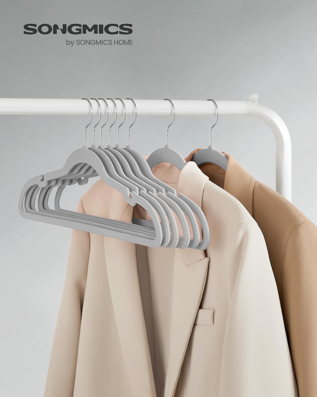 image:imageSONGMICS Velvet Hangers 50 Pack NonSlip Clothes Hangers BlackDove Gray