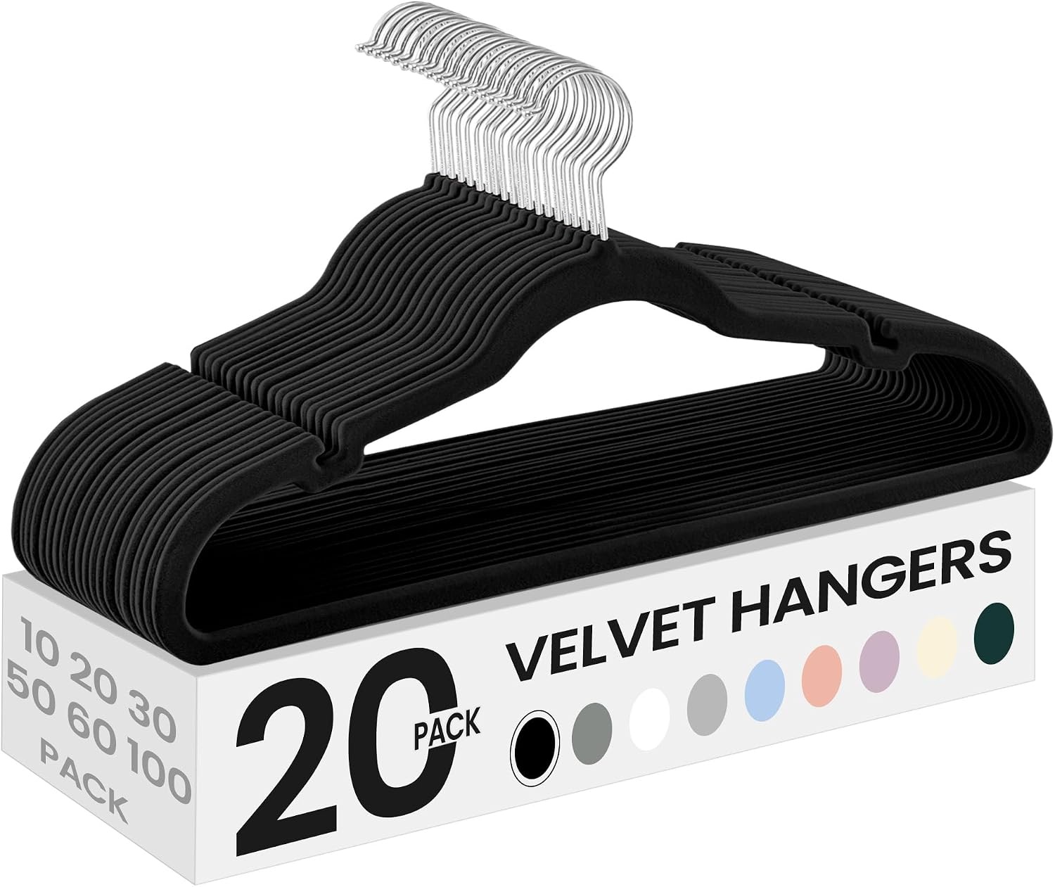 image:imageSONGMICS Velvet Hangers 50 Pack NonSlip Clothes Hangers BlackInk Black