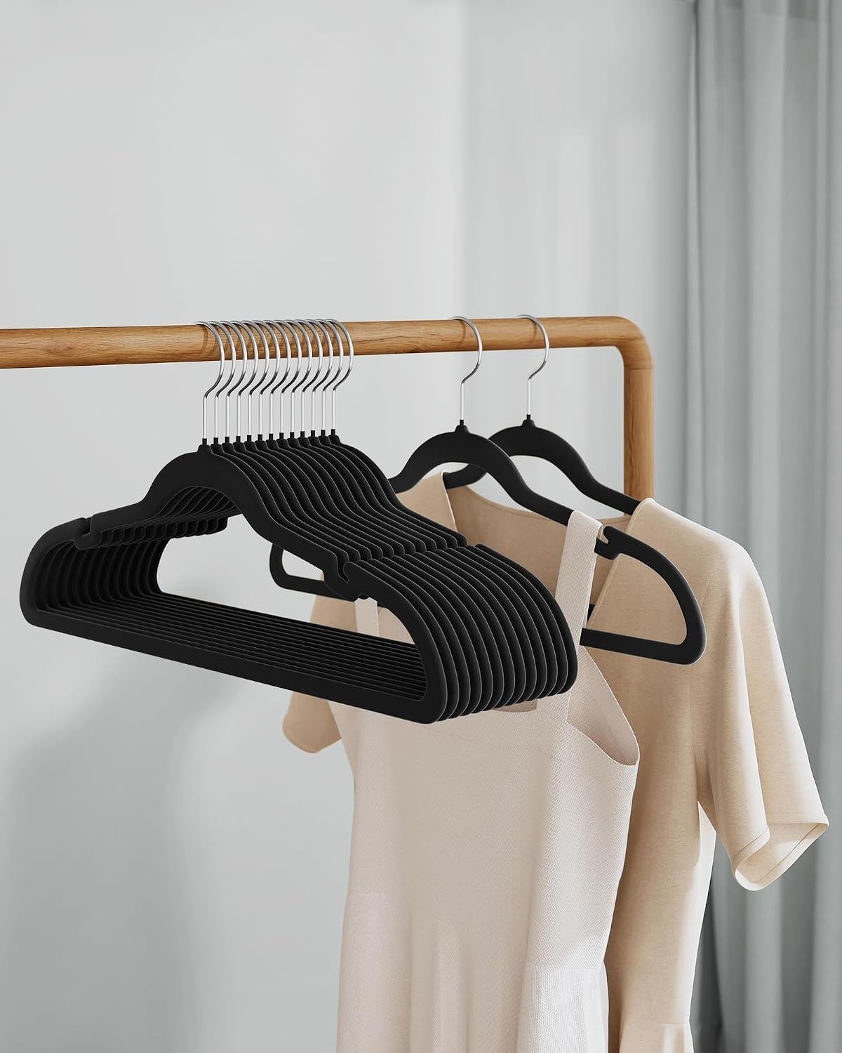 image:imageSONGMICS Velvet Hangers 50 Pack NonSlip Clothes Hangers BlackInk Black