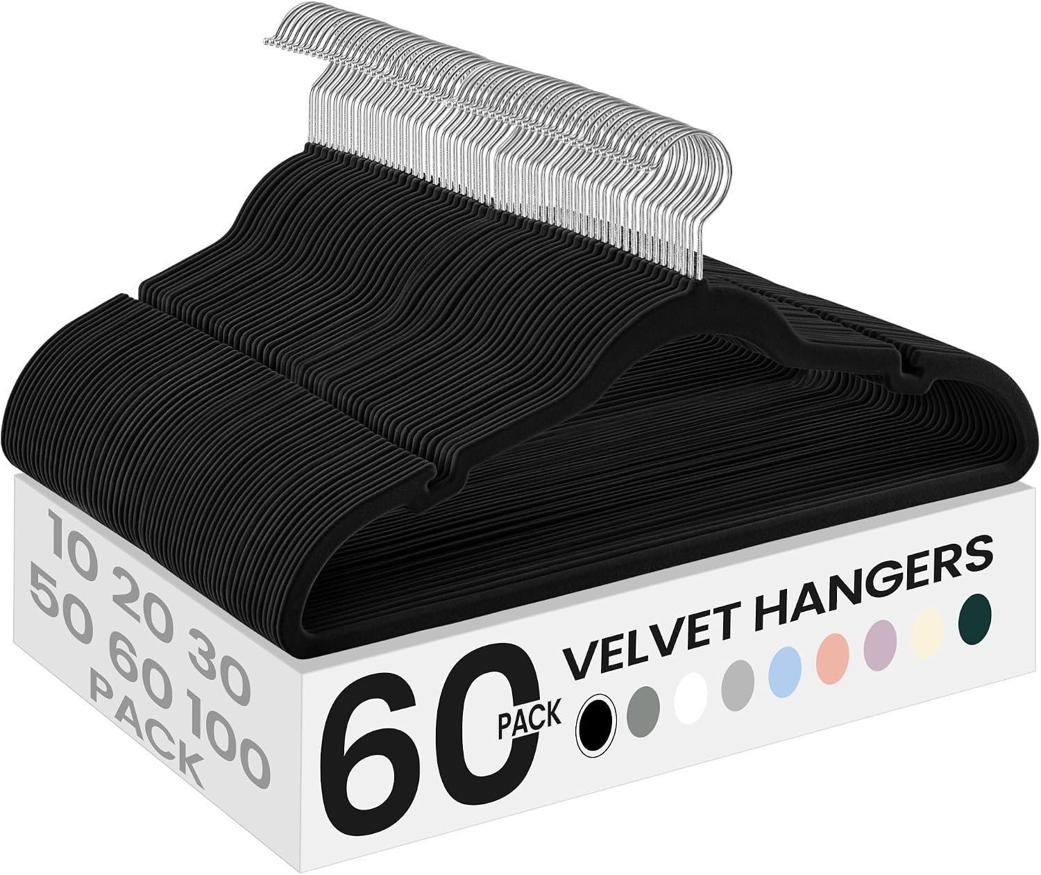 image:imageSONGMICS Velvet Hangers 50 Pack NonSlip Clothes Hangers BlackInk Black