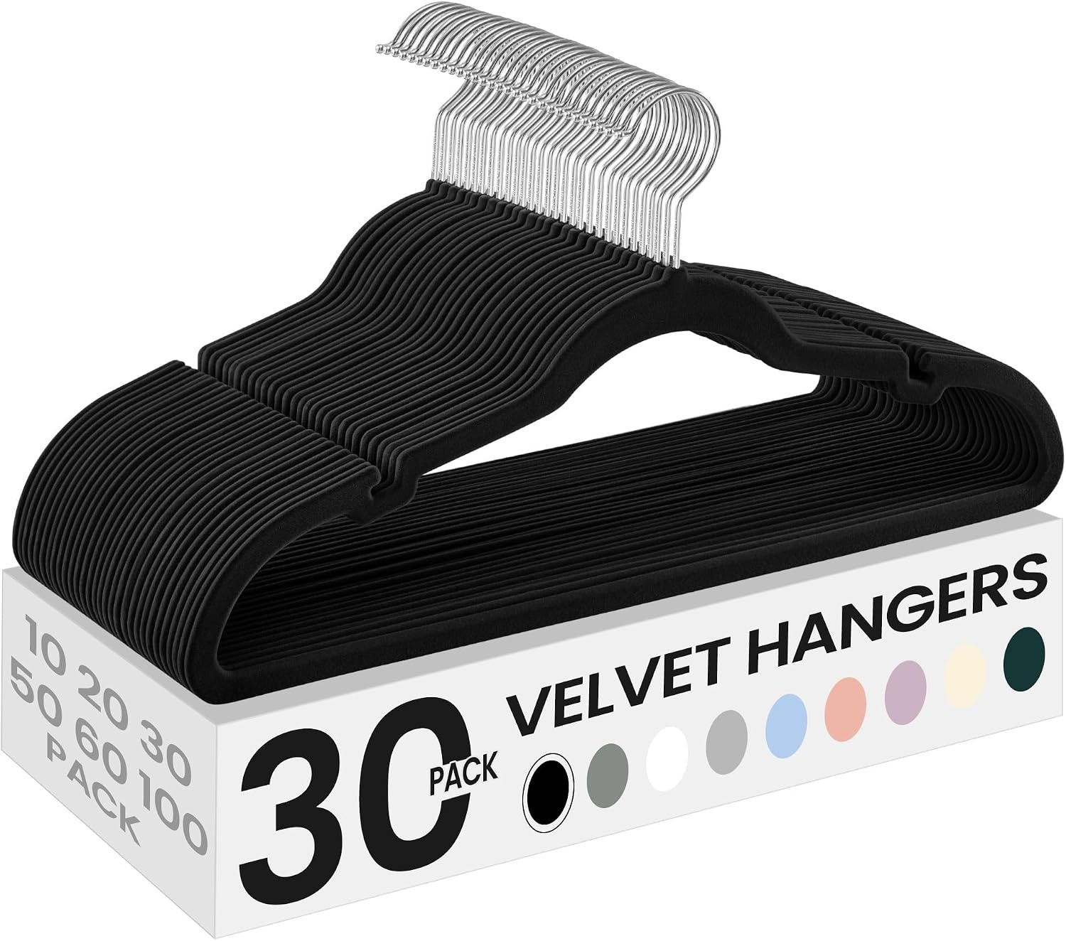 image:imageSONGMICS Velvet Hangers 50 Pack NonSlip Clothes Hangers BlackInk Black