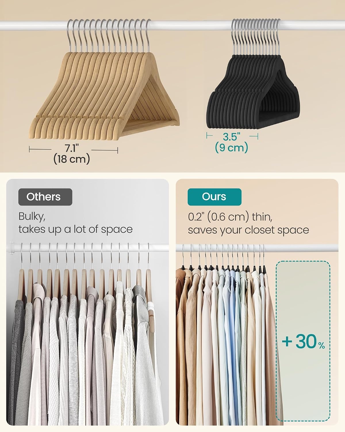 image:imageSONGMICS Velvet Hangers 50 Pack NonSlip Clothes Hangers BlackInk Black