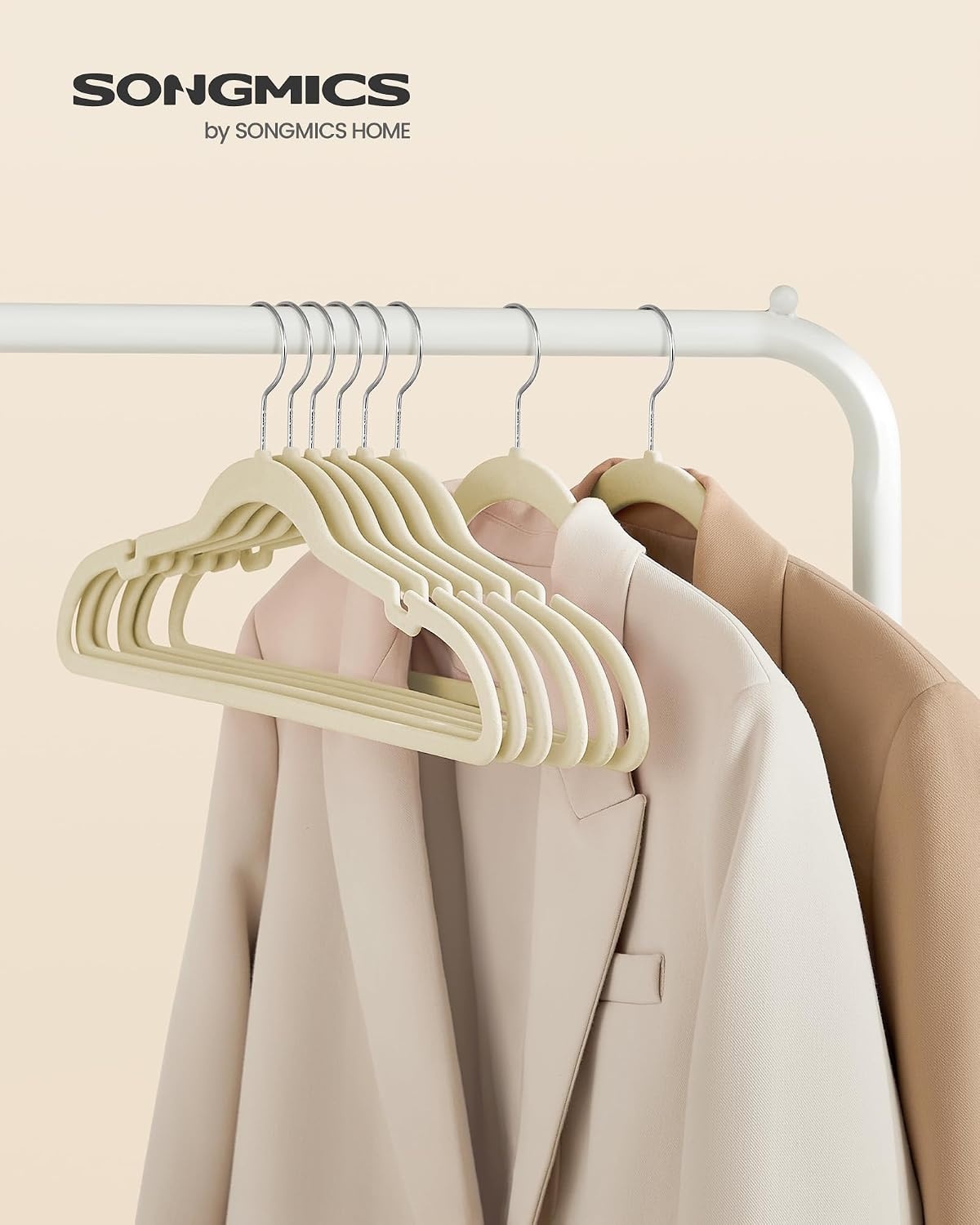 image:imageSONGMICS Velvet Hangers 50 Pack NonSlip Clothes Hangers BlackSurmmer Sand