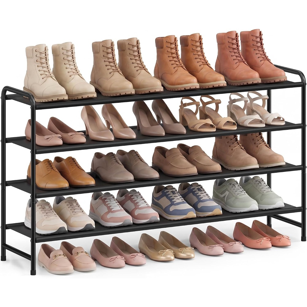 image:imageSONGMICS Long Shoe Rack 2Tier Shoe Organizer Holds up to 15 Pairs4 Tiers