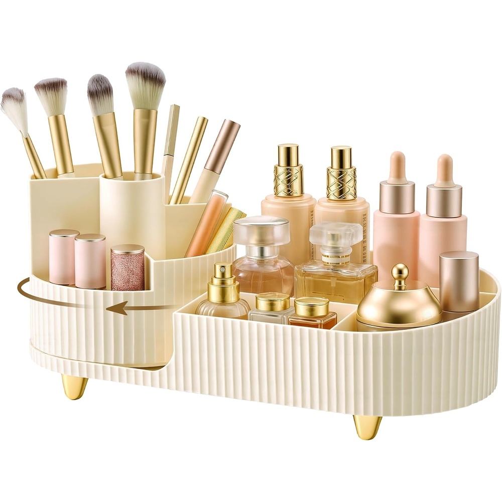 image:imageSONGMICS Makeup Organizer Cosmetic Display Case with 2 DrawersCream