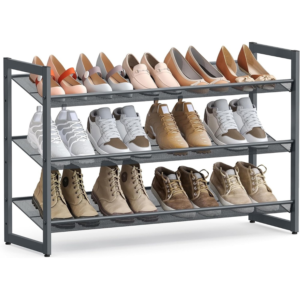 image:imageSONGMICS Metal Shoe Rack 10Tier Shoe Organizer Holds 5060 PairsCharcoal Gray