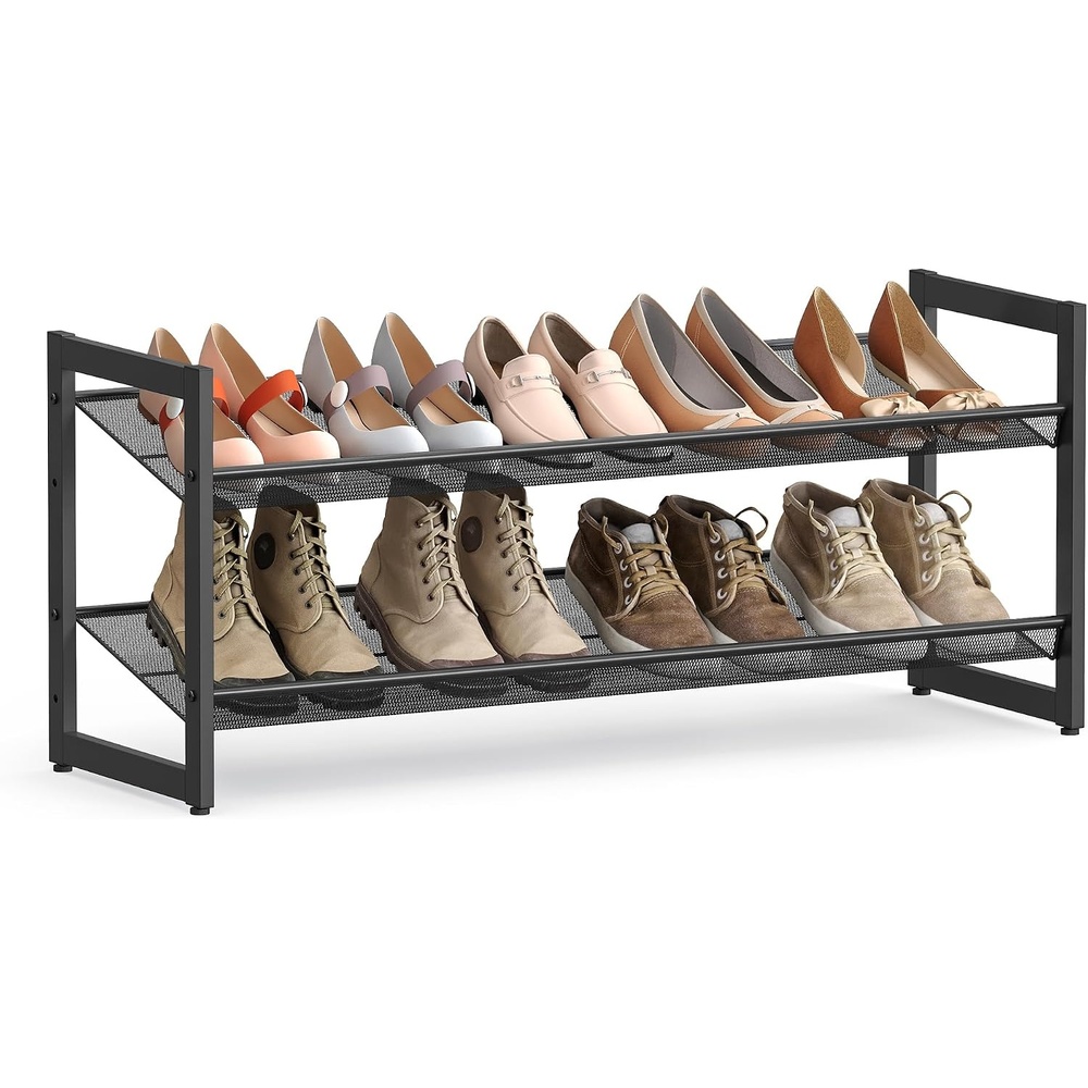 image:imageSONGMICS Metal Shoe Rack 10Tier Shoe Organizer Holds 5060 PairsInk Black