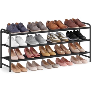SONGMICS Long Shoe Rack, 2-Tier Shoe Organizer, Holds up to 15 Pairs(3 Tiers)